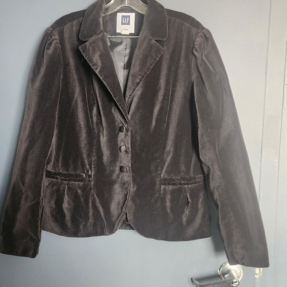 Gap Women's Black Velvet Jacket Large